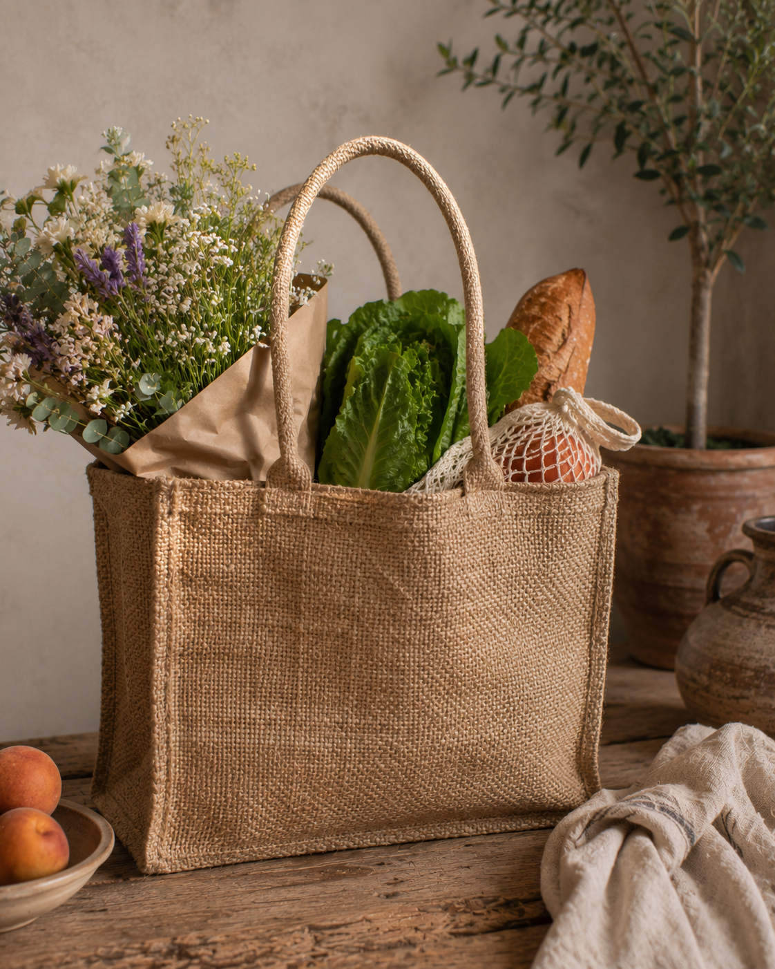 Jute Market Tote Bag